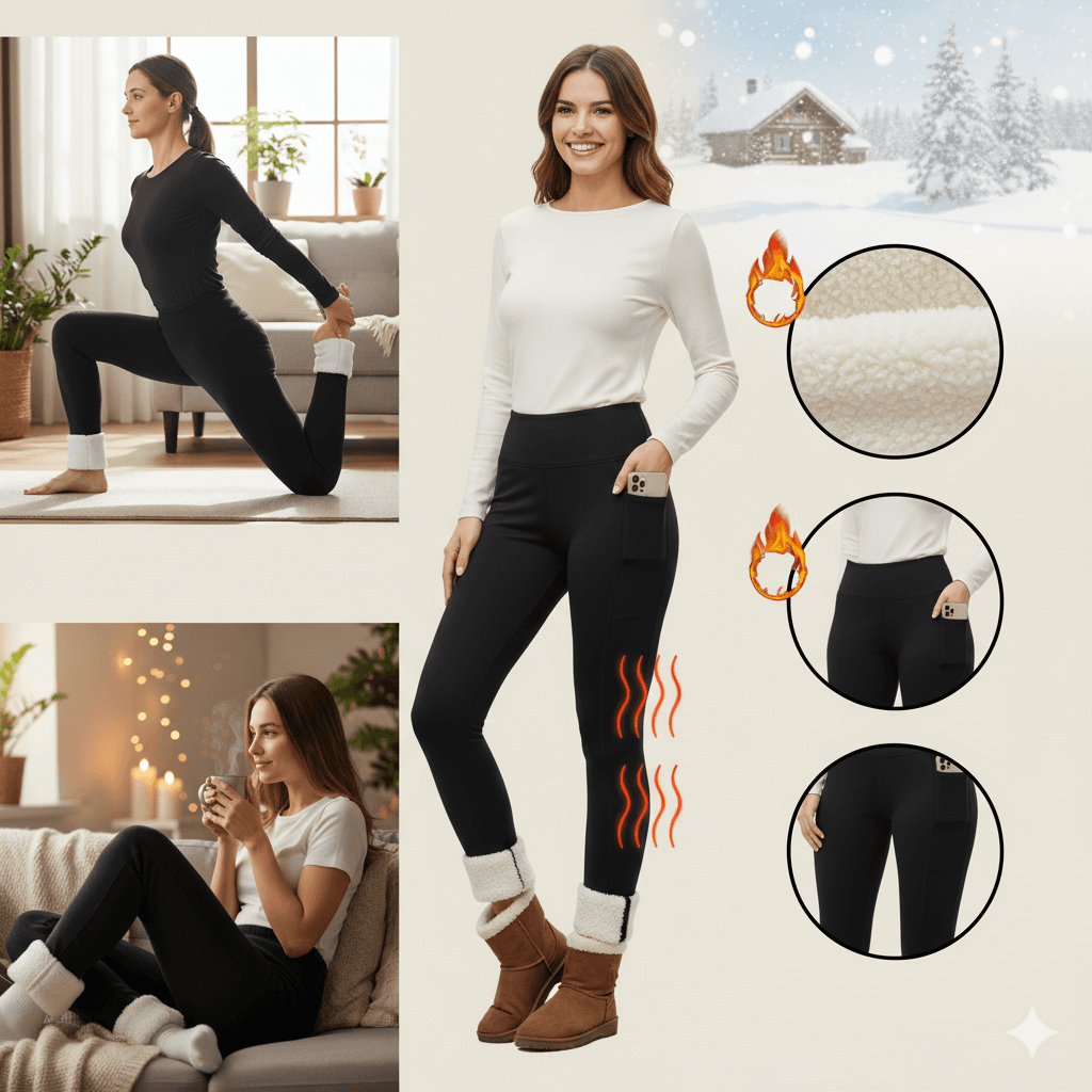 Modelujące legginsy termiczne z kieszeniami, jesienno-zimowe ❄️